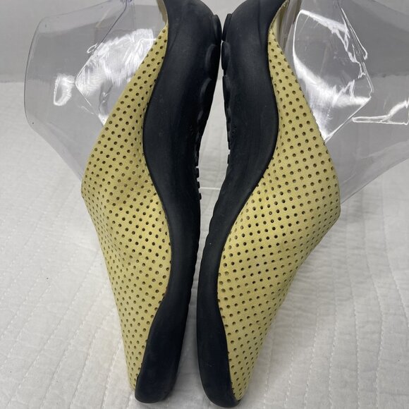 Arche Womens Galopin Yellow Perforated Leather Slip-On Mules SZ 7 Comfort France - Picture 6 of 10